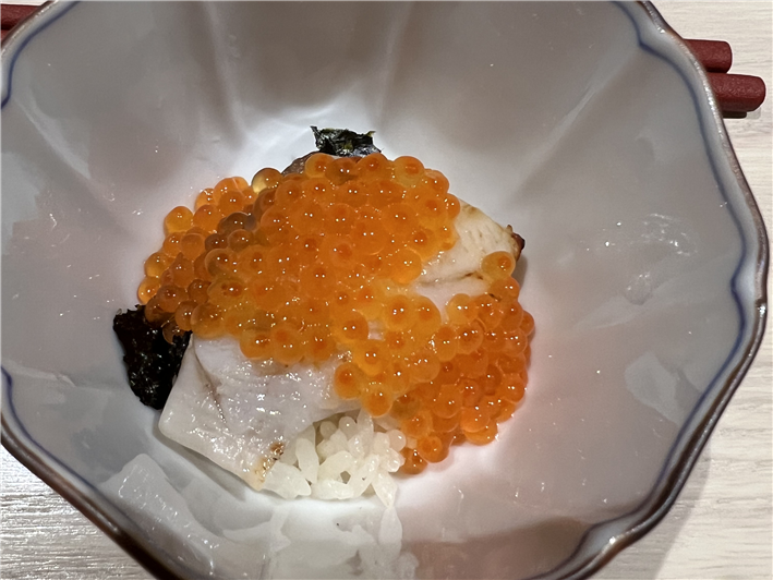 sea bass with trout roe